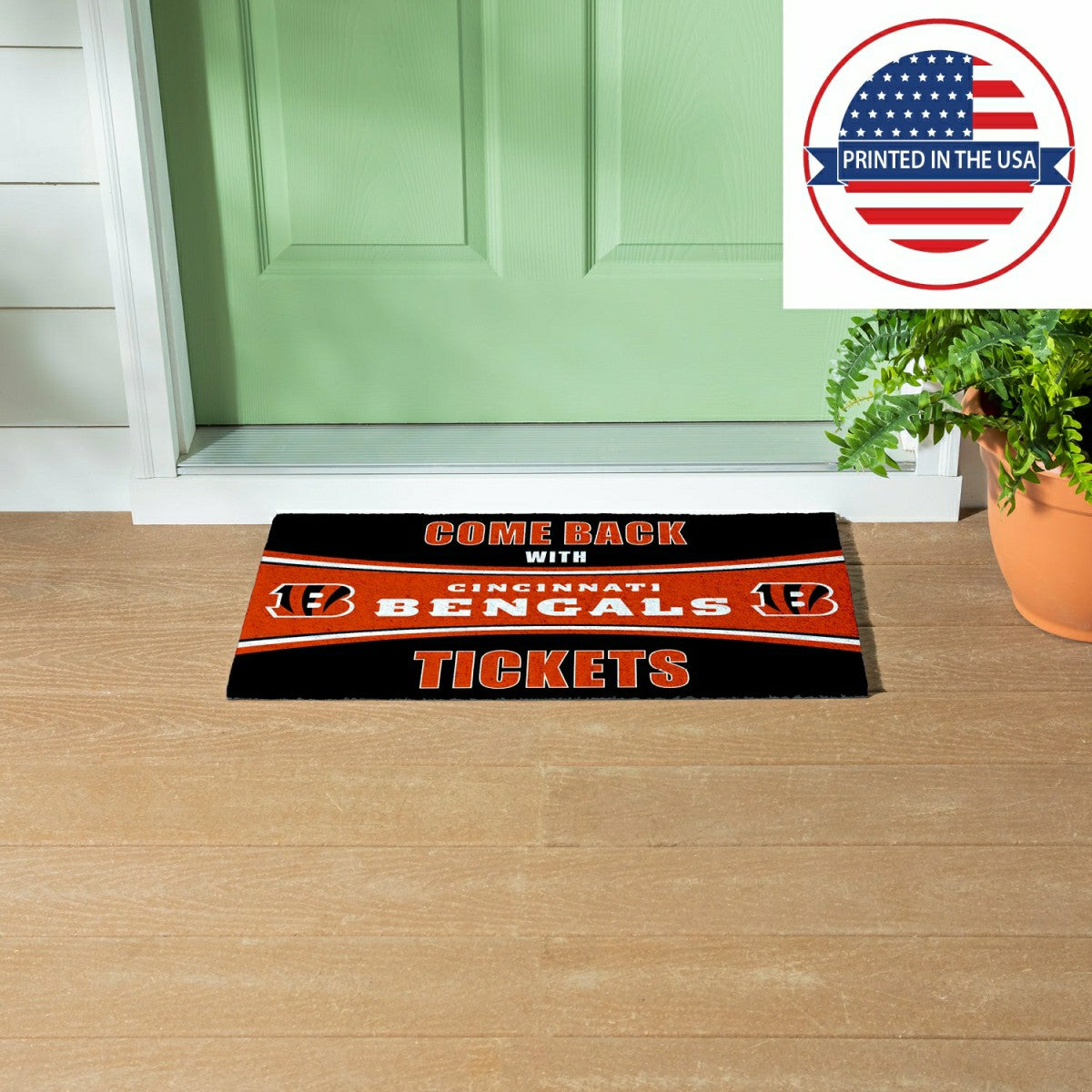 28" x 16" PVC Trapper Mat, Come Back with Tickets, Cincinnati Bengals - NFL