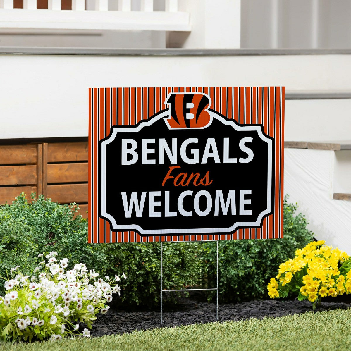 Cincinnati Bengals Coroplast Yard Sign, "Fans Welcome" - NFL Home