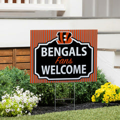 Cincinnati Bengals Coroplast Yard Sign, "Fans Welcome" - NFL Home