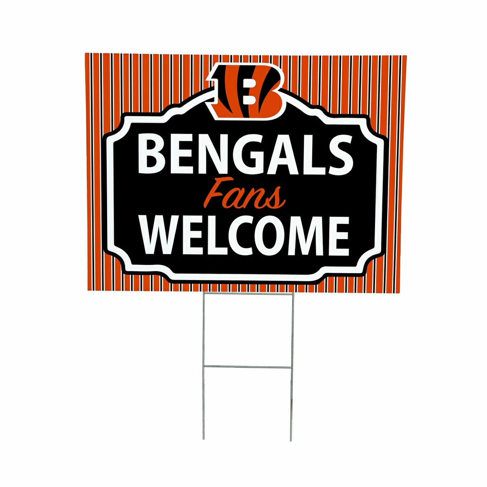 Cincinnati Bengals Coroplast Yard Sign, "Fans Welcome" - NFL Home