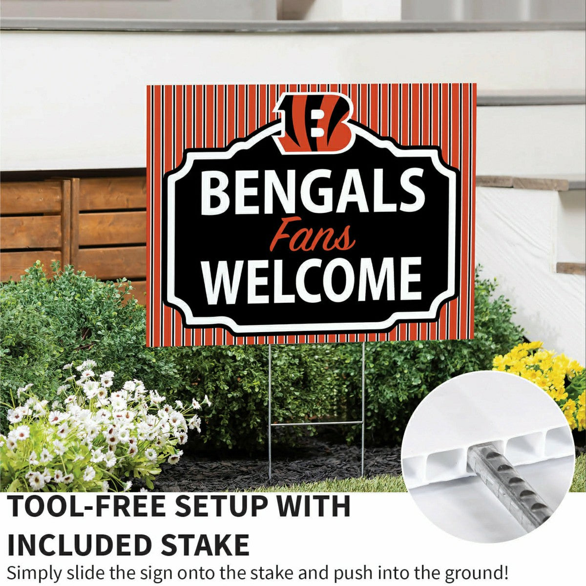 Cincinnati Bengals Coroplast Yard Sign, "Fans Welcome" - NFL Home