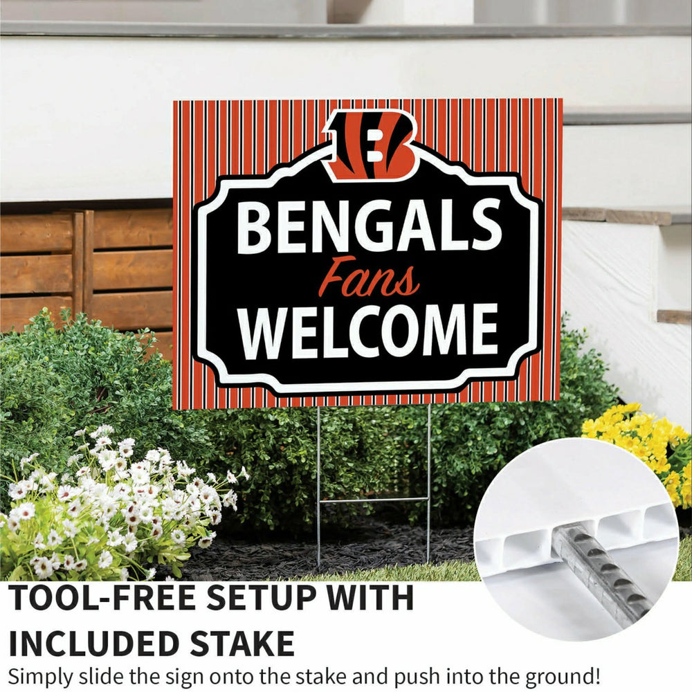 Cincinnati Bengals Coroplast Yard Sign, "Fans Welcome" - NFL Home