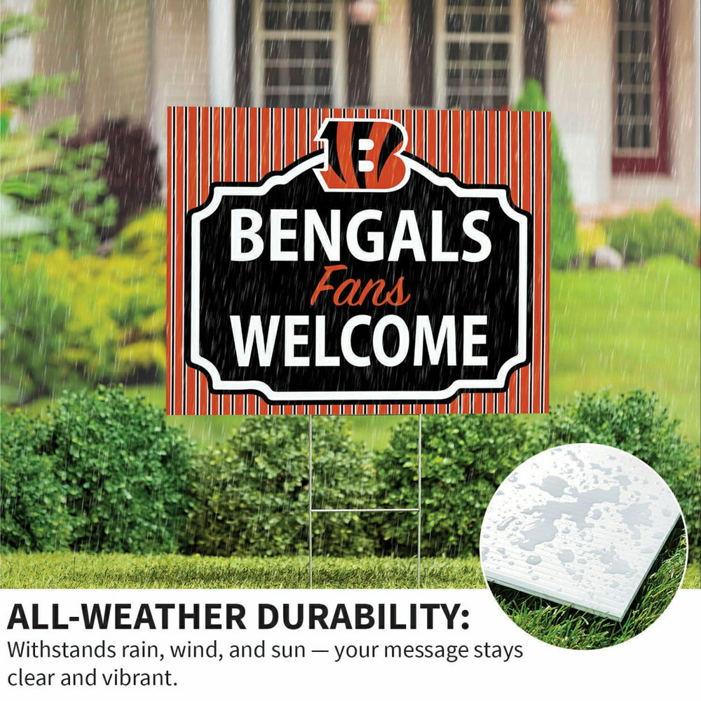 Cincinnati Bengals Coroplast Yard Sign, "Fans Welcome" - NFL Home