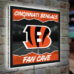 Cincinnati Bengals 23"H x 23"L LED Wall Decor, Edgelite, Square - NFL Home