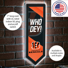 LED Wall Decor, Pennant, Cincinnati Bengals - NFL Home