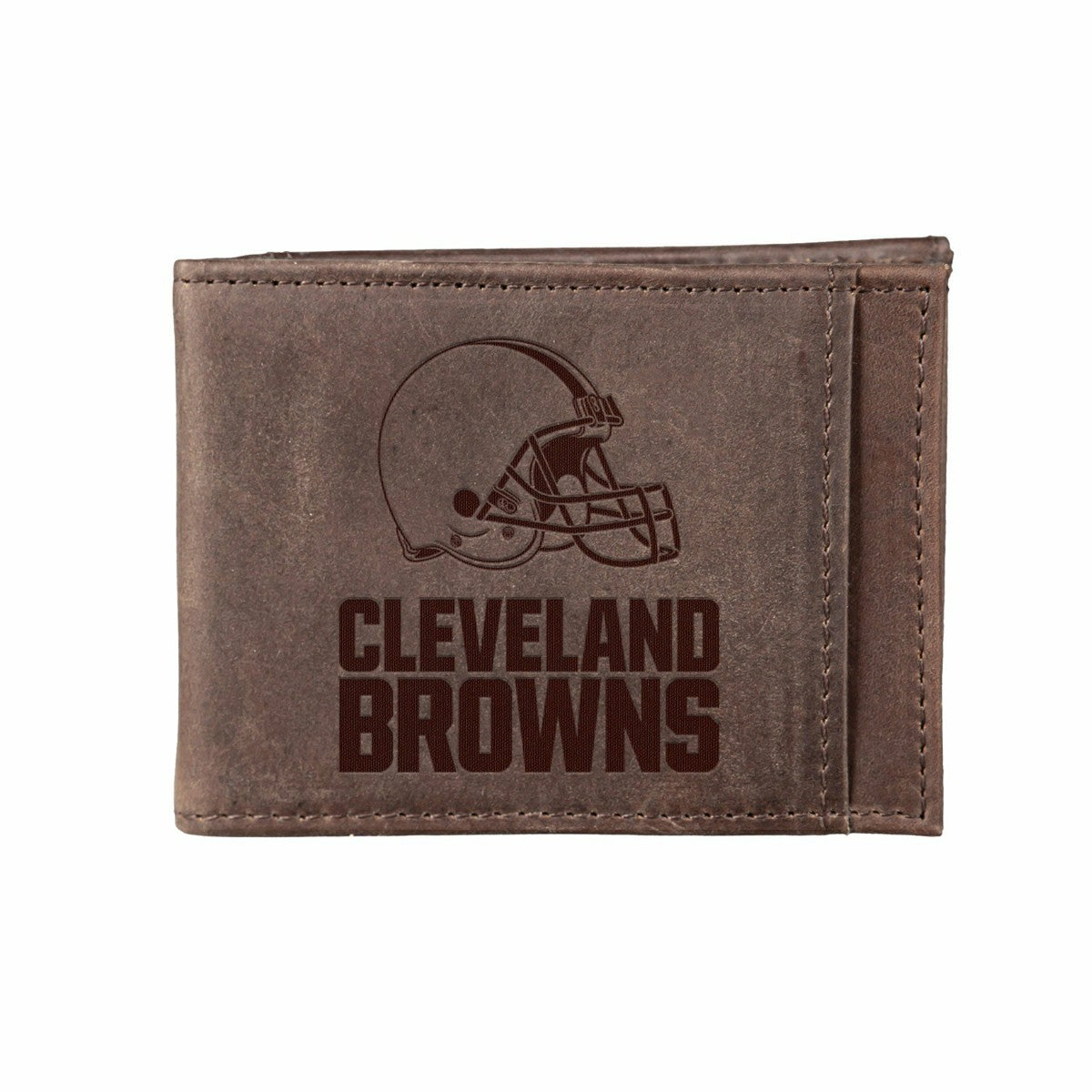 Front Pocket Wallet w/ RFID Blocking, Cleveland Browns, Brown - NFL Home