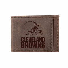 Front Pocket Wallet w/ RFID Blocking, Cleveland Browns, Brown - NFL Home