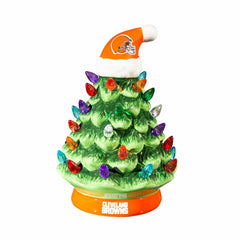 8" LED Ceramic Christmas Tree, Cleveland Browns - NFL Home