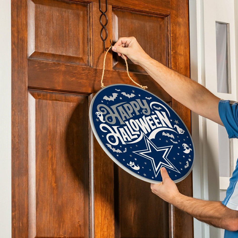 Dallas Cowboys Halloween Round Door Décor with Hanging Rope, 18x18 - NFL Home