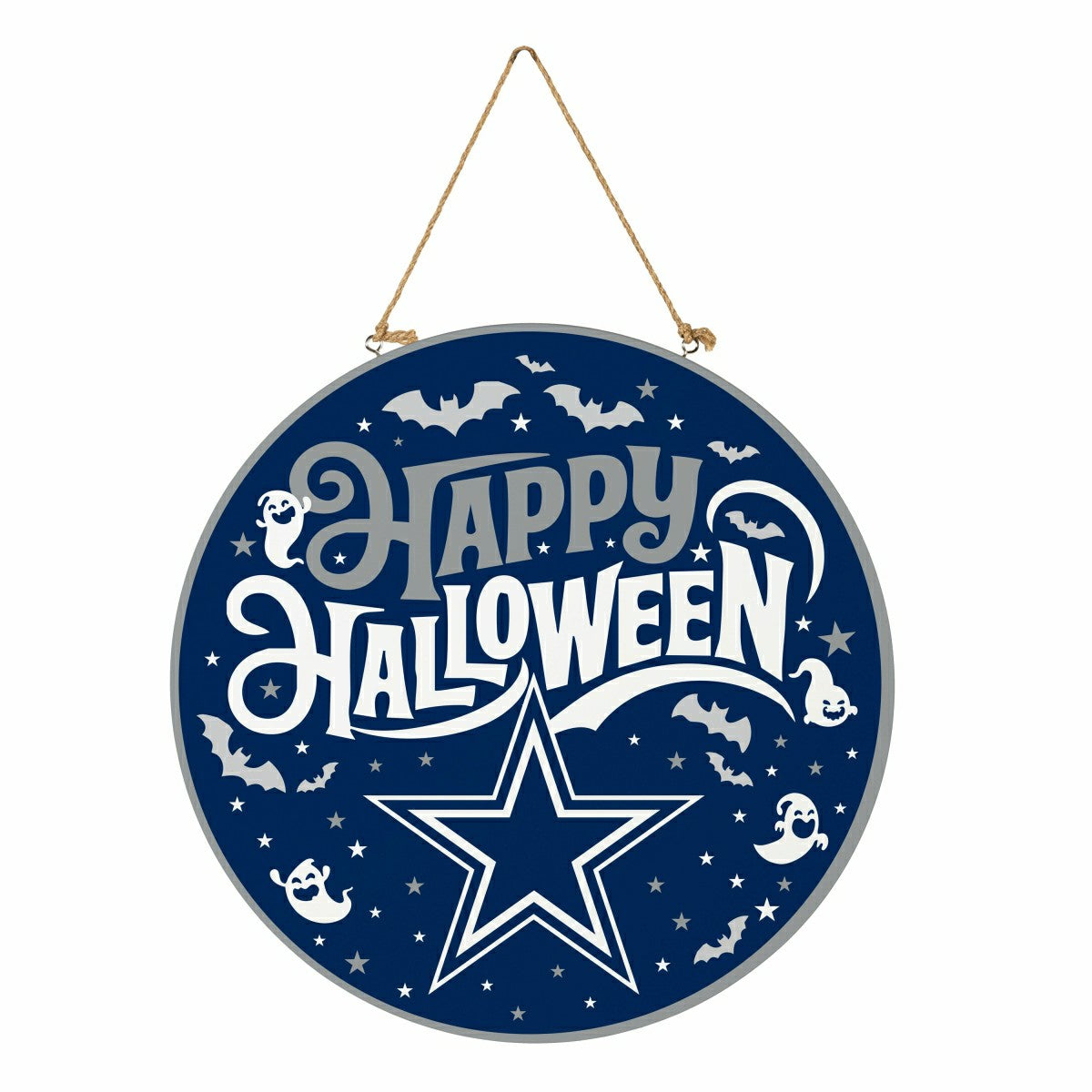 Dallas Cowboys Halloween Round Door Décor with Hanging Rope, 18x18 - NFL Home