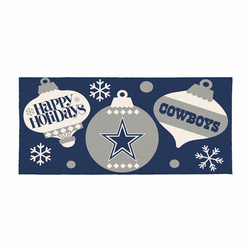 Dallas Cowboys Holiday Flocked Coir Sassafras Switch Mat, 22"x10" - NFL