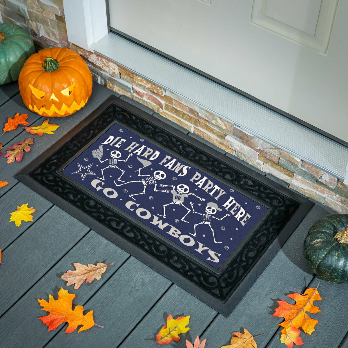 Dallas Cowboys Flocked Coir Halloween Sassafras Switch Mat, 22"x10" - NFL