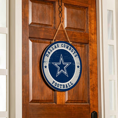 Dallas Cowboys Round Door Décor with Hanging Rope, 18x18 - NFL Home