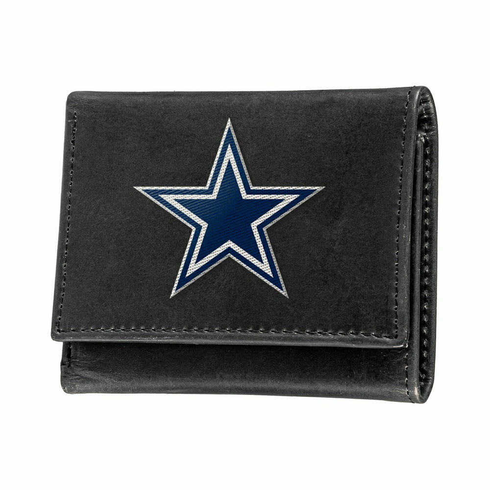 Dallas Cowboys Black Tri-Fold Embroidered Wallet - NFL Home