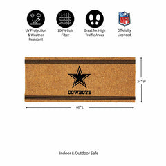 Dallas Cowboys Extra Large One Color Coir Mat, 60"x24" - NFL