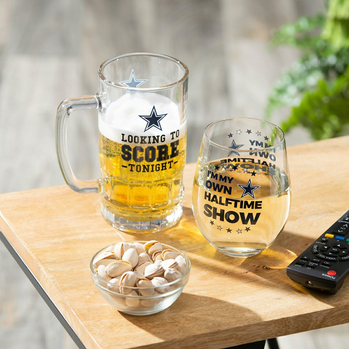 Dallas Cowboys, Stemless 17OZ Wine & Beer 16 OZ Gift Set - NFL
