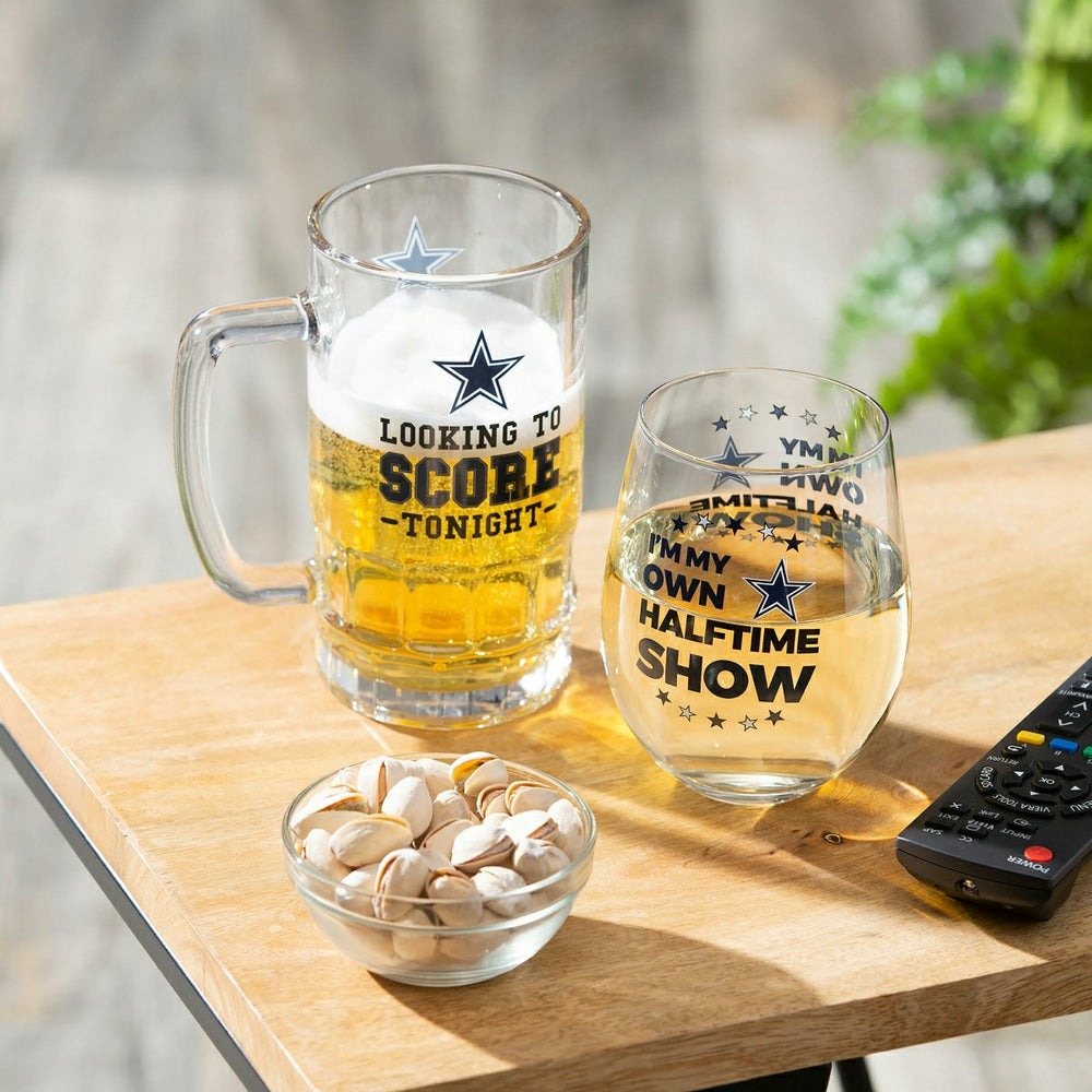 Dallas Cowboys, Stemless 17OZ Wine & Beer 16 OZ Gift Set - NFL