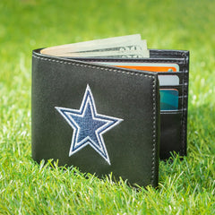 Dallas Cowboys Black Bi-Fold Embroidered Wallet w/ RFID Blocking - NFL Home
