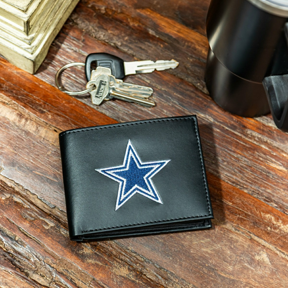 Dallas Cowboys Black Bi-Fold Embroidered Wallet w/ RFID Blocking - NFL Home