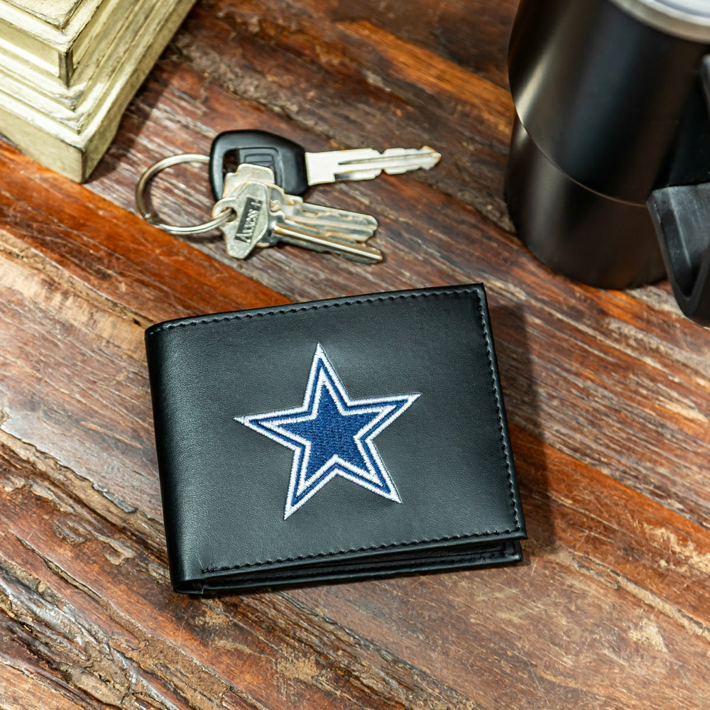 Dallas Cowboys Black Bi-Fold Embroidered Wallet w/ RFID Blocking - NFL Home