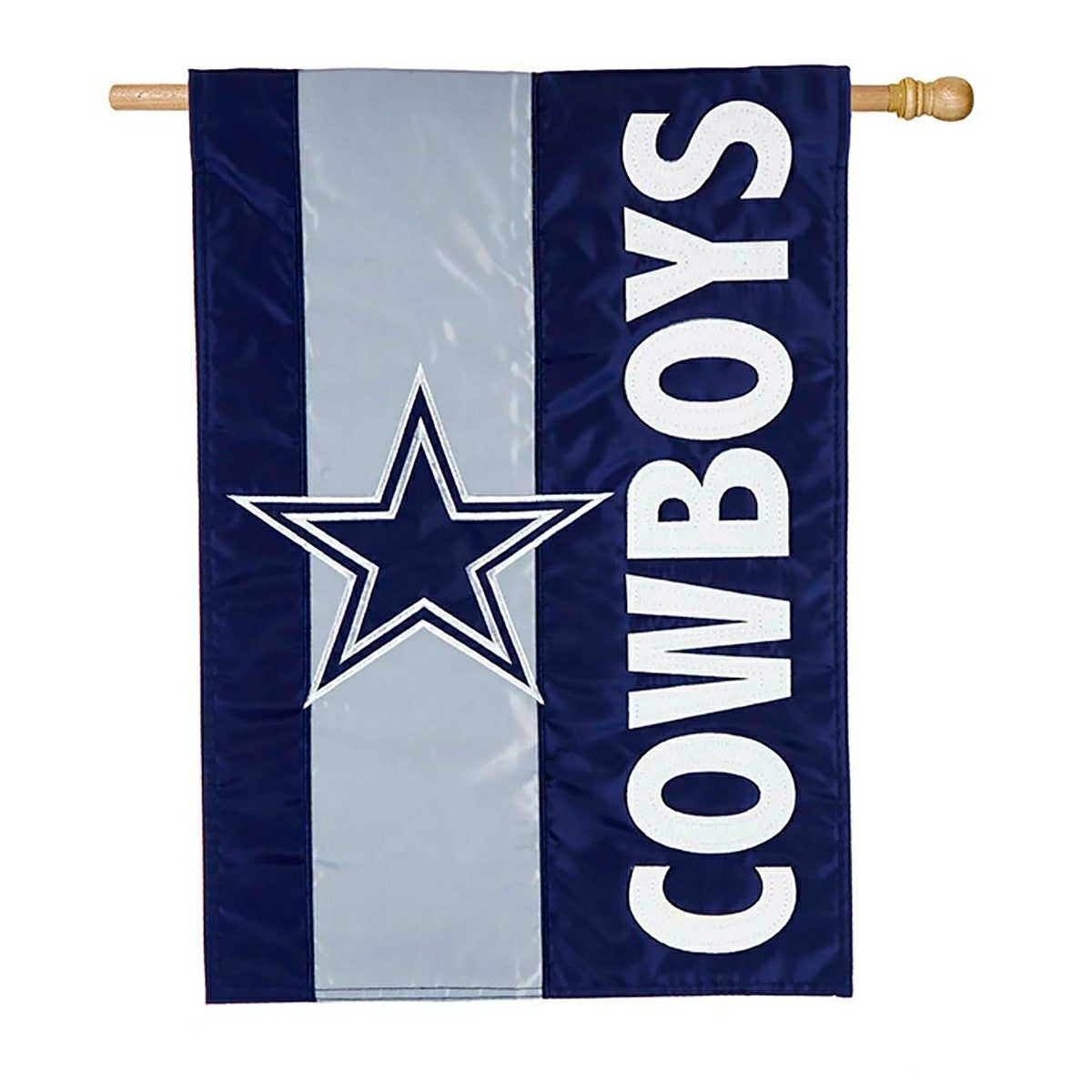 Double-Sided Embellished NFL Team Pride Applique House Flag, Dallas Co - NFL