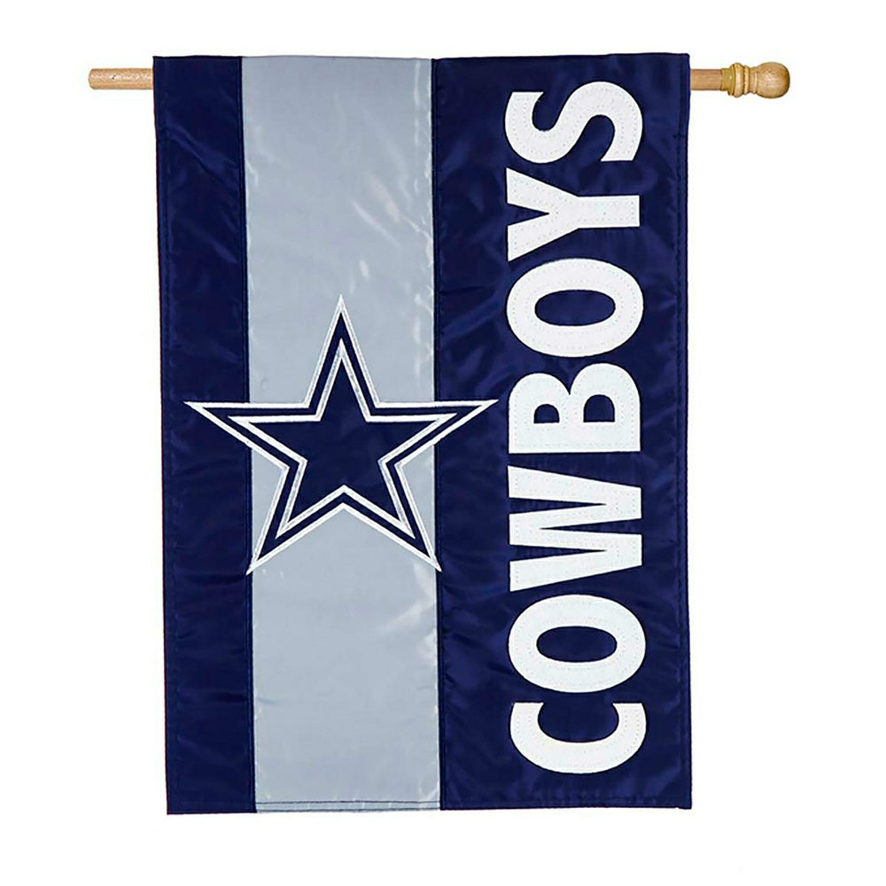 Double-Sided Embellished NFL Team Pride Applique House Flag, Dallas Co - NFL