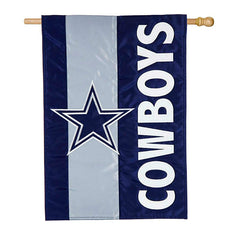 Double-Sided Embellished NFL Team Pride Applique House Flag, Dallas Co - NFL