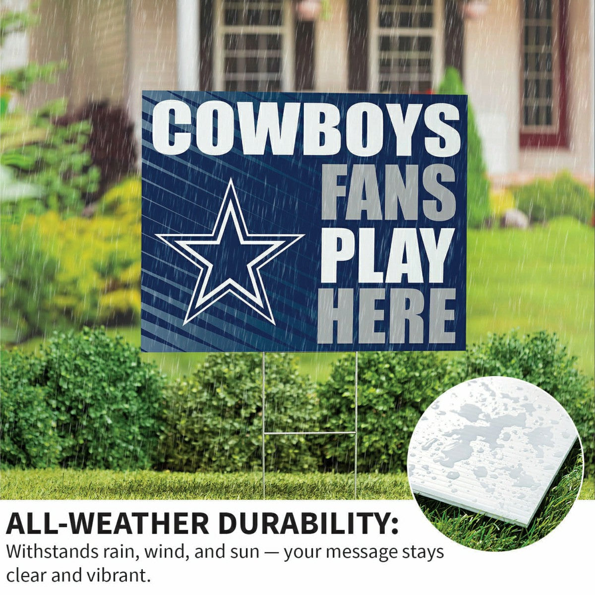 Dallas Cowboys Coroplast Yard Sign "Fans Play Here" - NFL Home