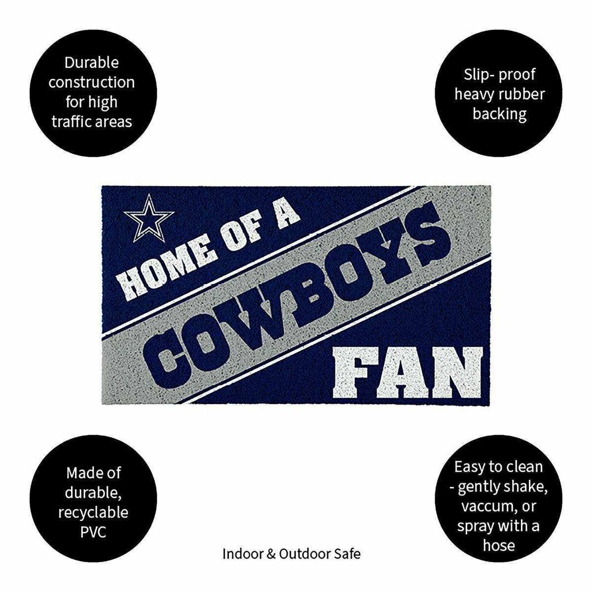 Dallas Cowboys, PVC Mat COLOR, Home of a Fan - NFL