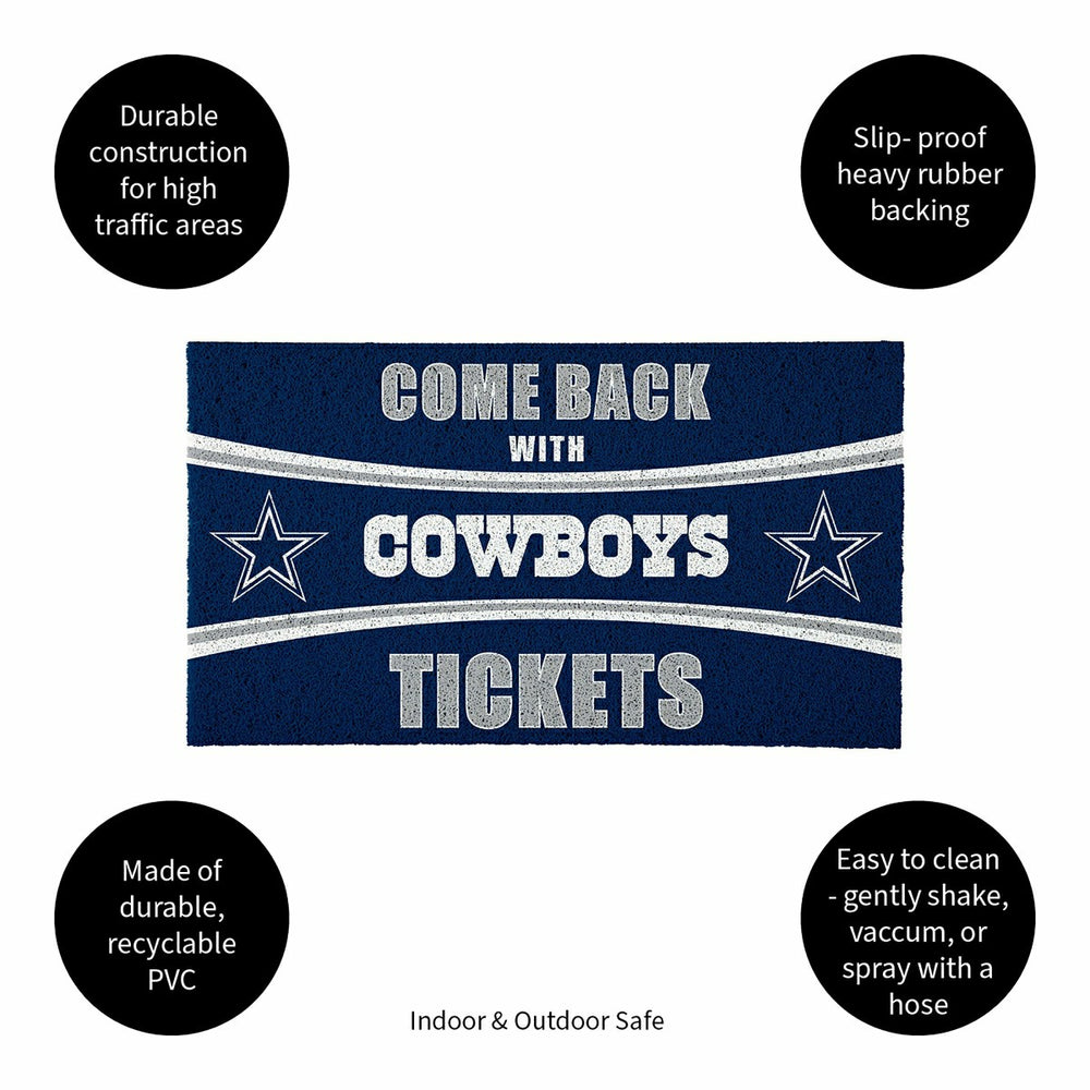 28" x 16" PVC Trapper Mat, Come Back with Tickets, Dallas Cowboys - NFL