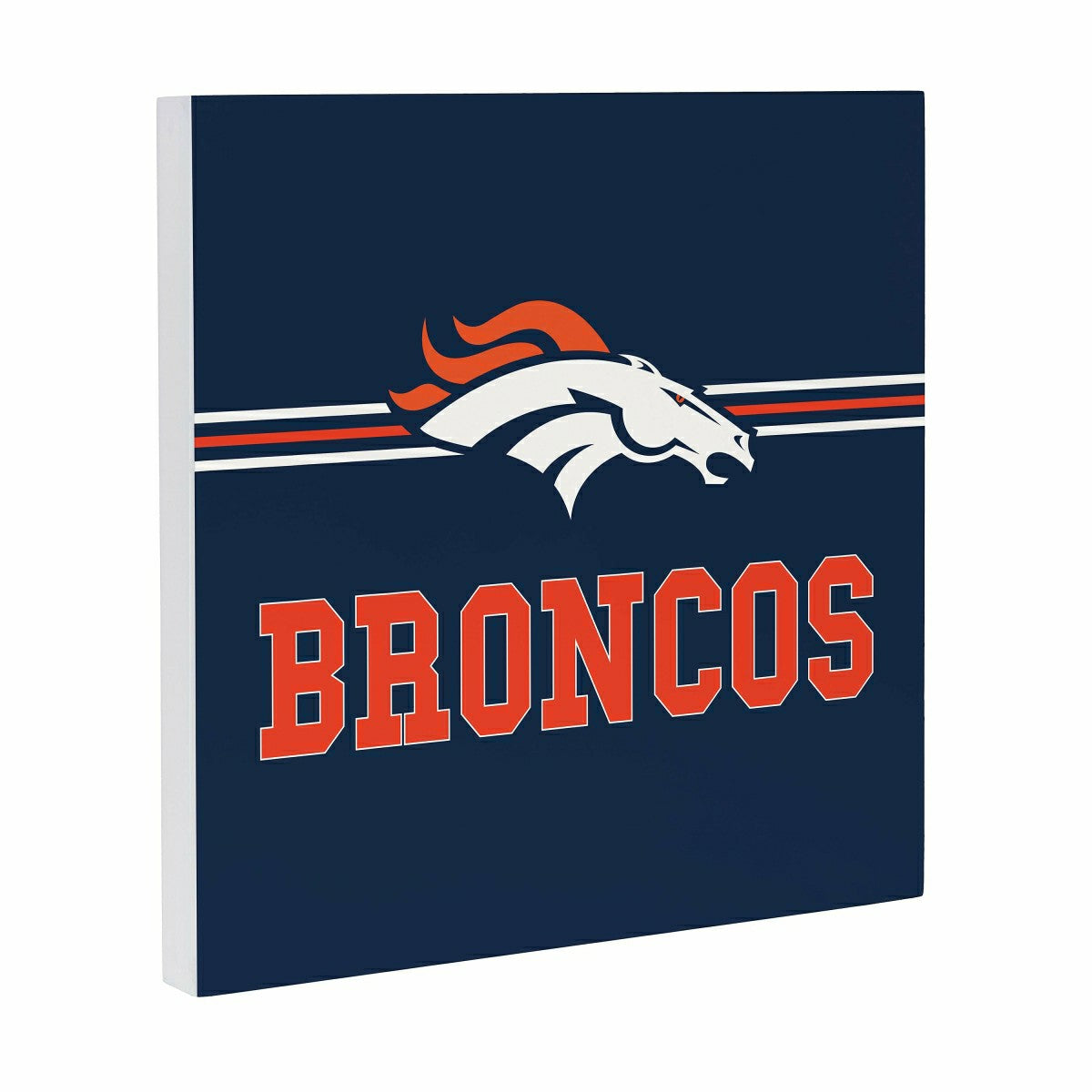 Denver Broncos Wood Wall Sign, 12x12 - NFL Home