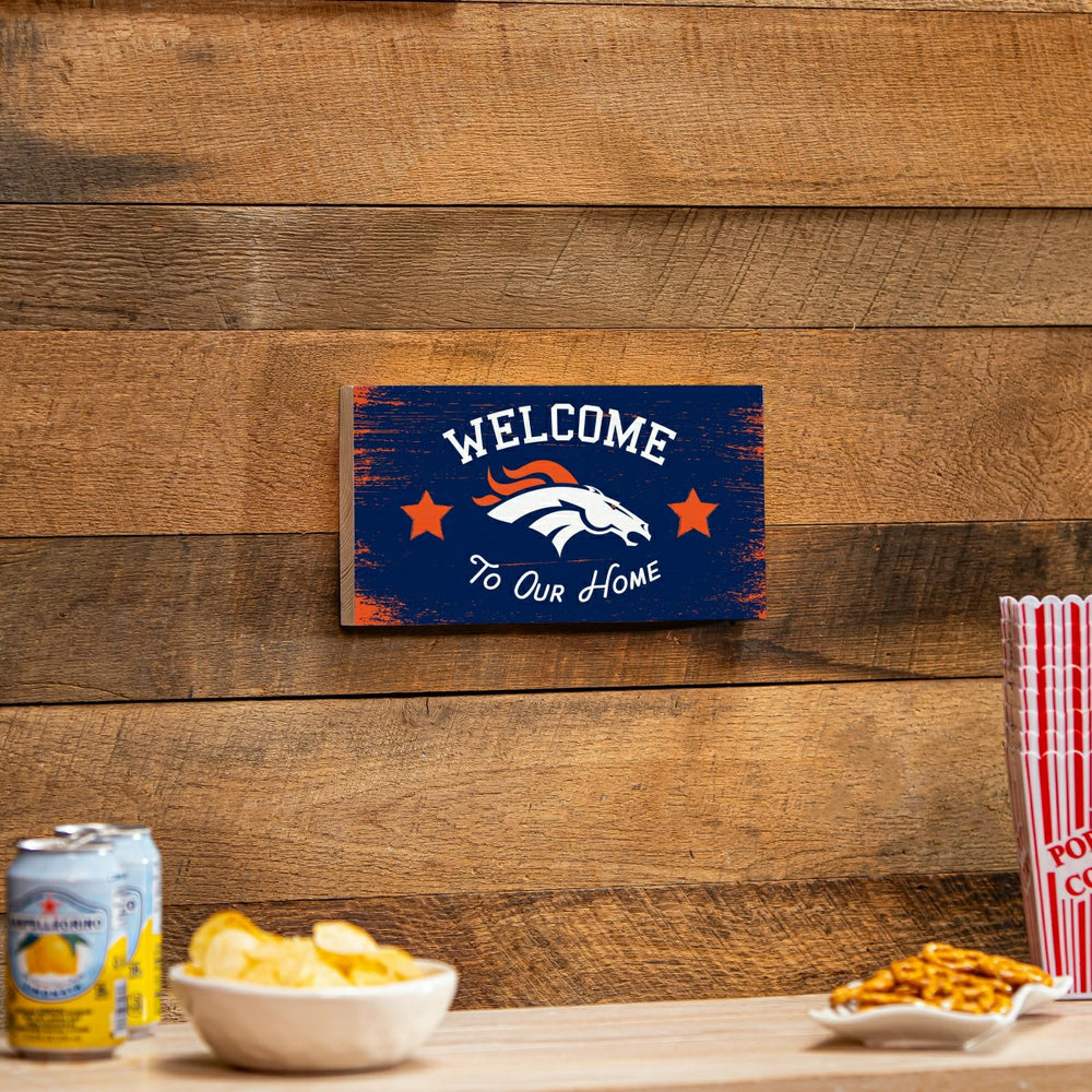 Denver Broncos Wood Wall Sign, 6x11 - NFL Home