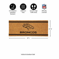 Denver Broncos Extra Large One Color Coir Mat, 60"x24" - NFL