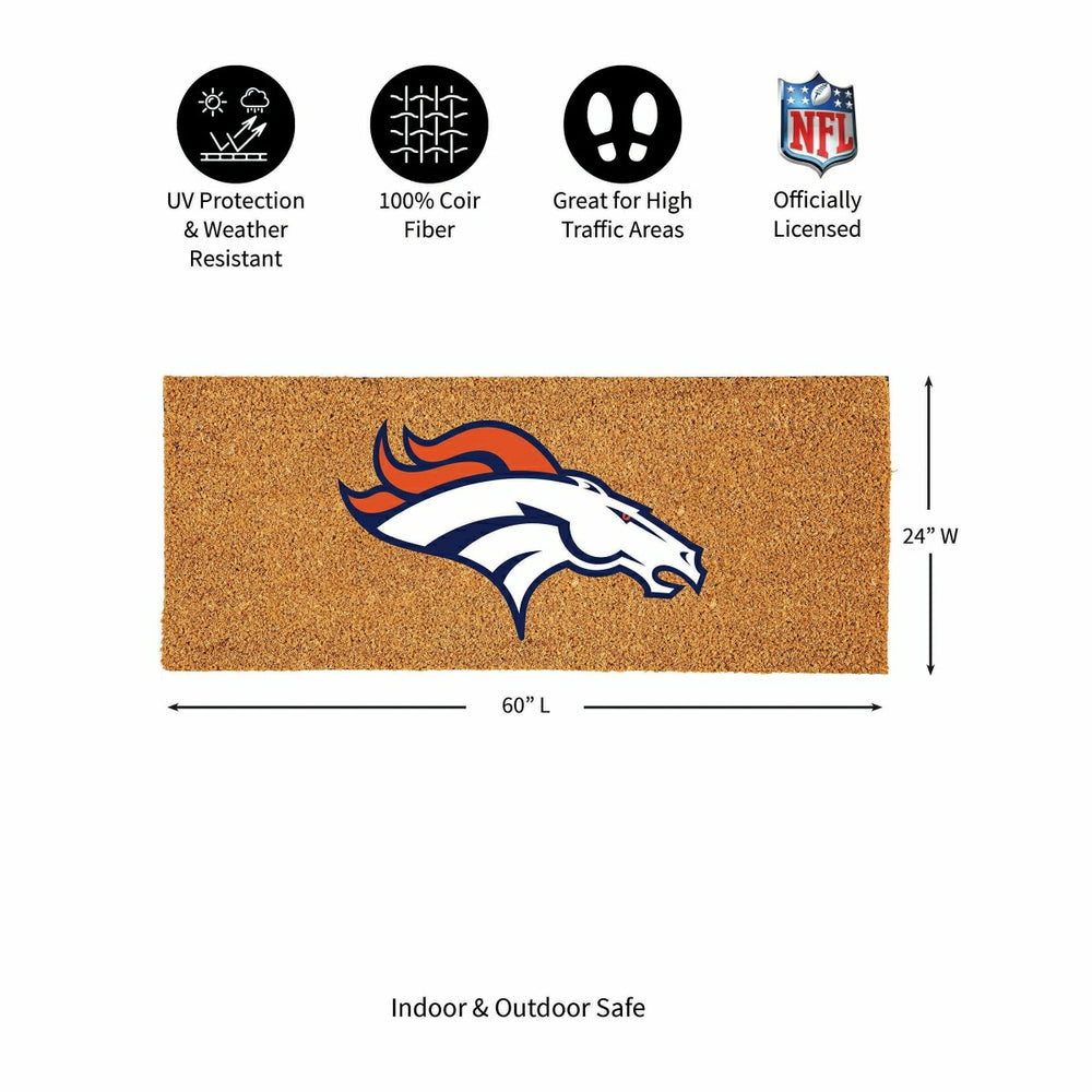 Denver Broncos Extra Large Full Color Coir Mat, 60"x24" - NFL