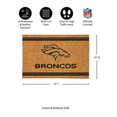 Denver Broncos Large One Color Coir Mat, 36"x24" - NFL