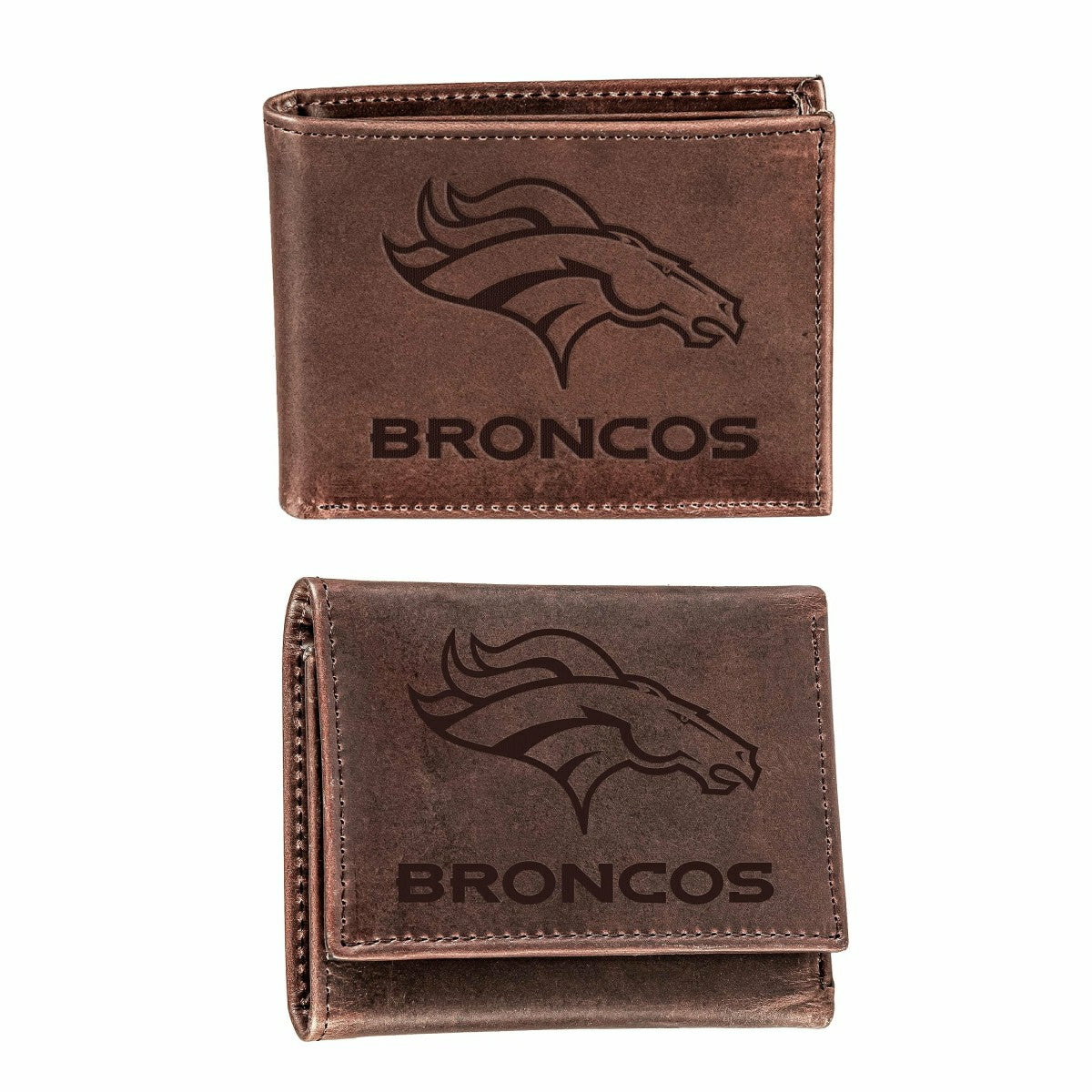 Denver Broncos, Bi-Fold and Tri-Fold Wallet Gift Set, Brown - NFL Home