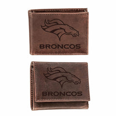 Denver Broncos, Bi-Fold and Tri-Fold Wallet Gift Set, Brown - NFL Home