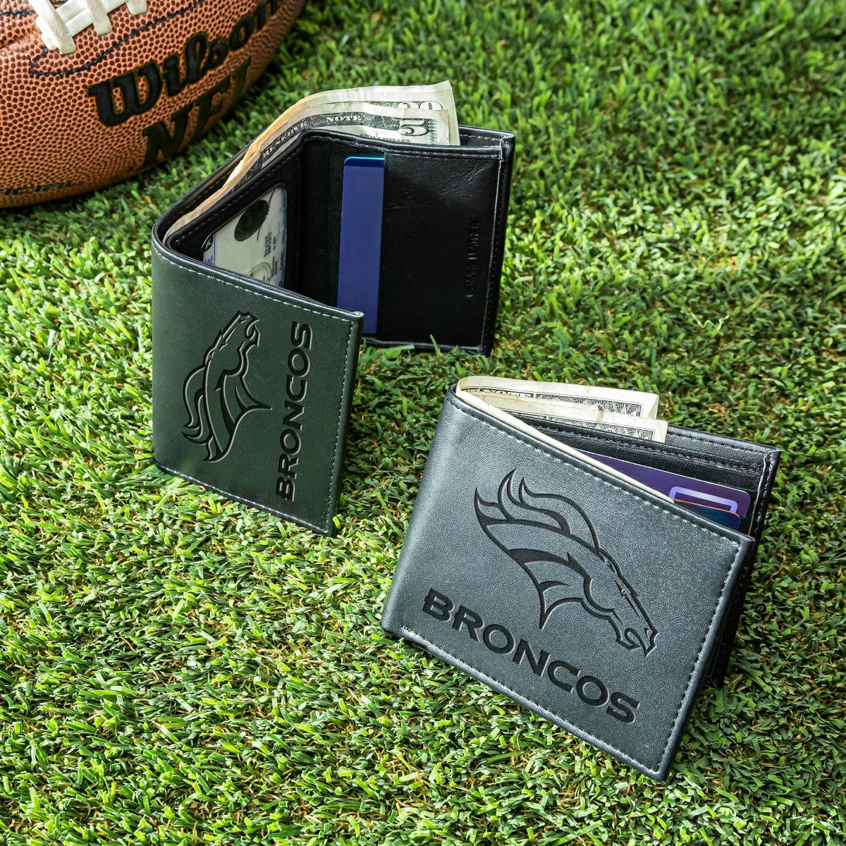 Denver Broncos, Bi-Fold and Tri-Fold Wallet Gift Set, Black - NFL Home