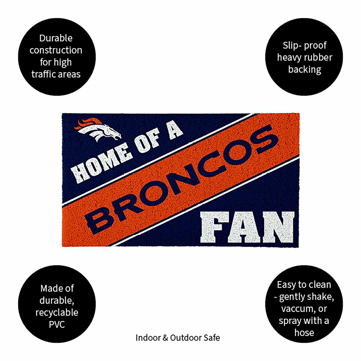 Denver Broncos, PVC Mat COLOR, Home of a Fan - NFL