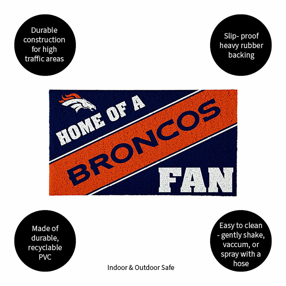 Denver Broncos, PVC Mat COLOR, Home of a Fan - NFL