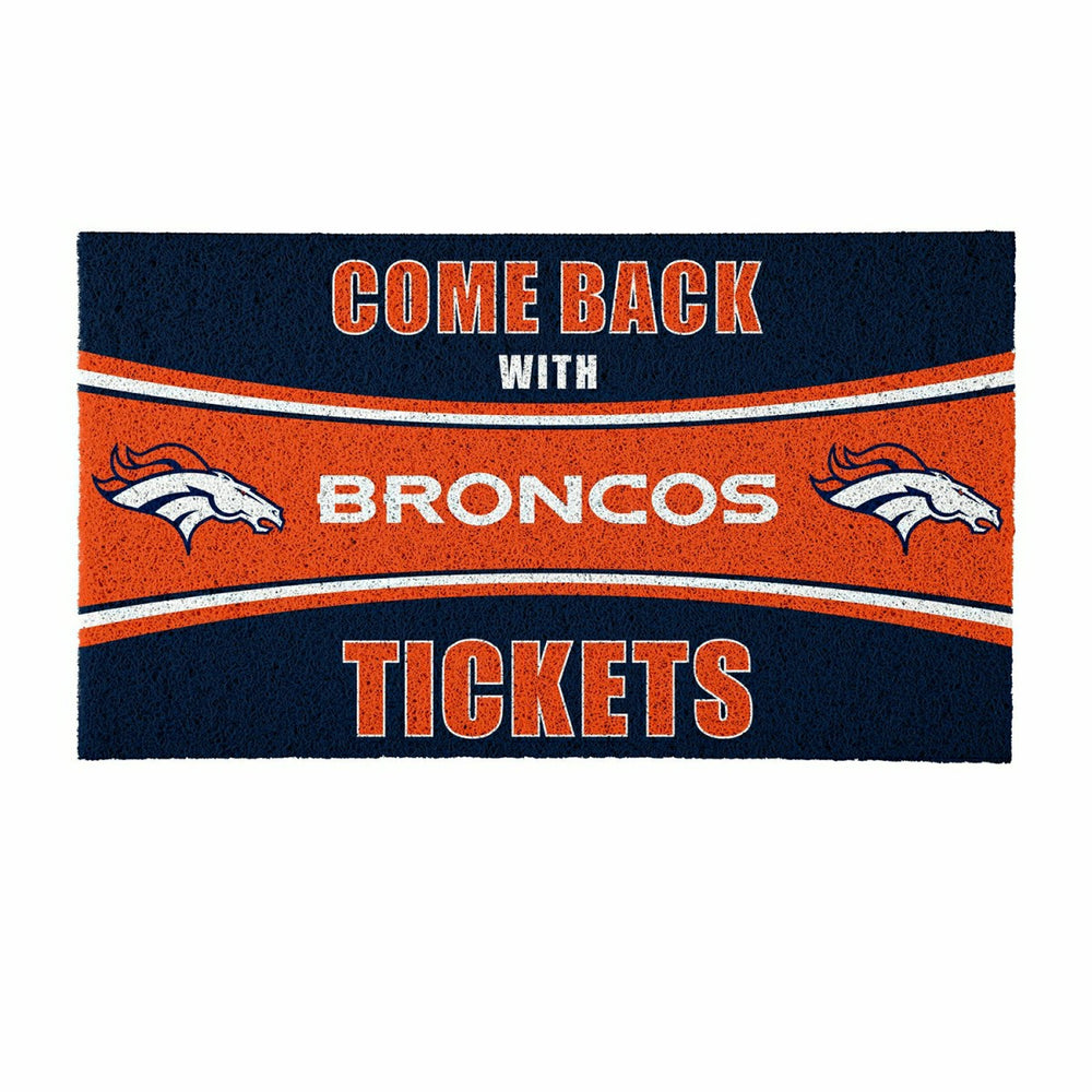 28" x 16" PVC Trapper Mat, Come Back with Tickets, Denver Broncos - NFL