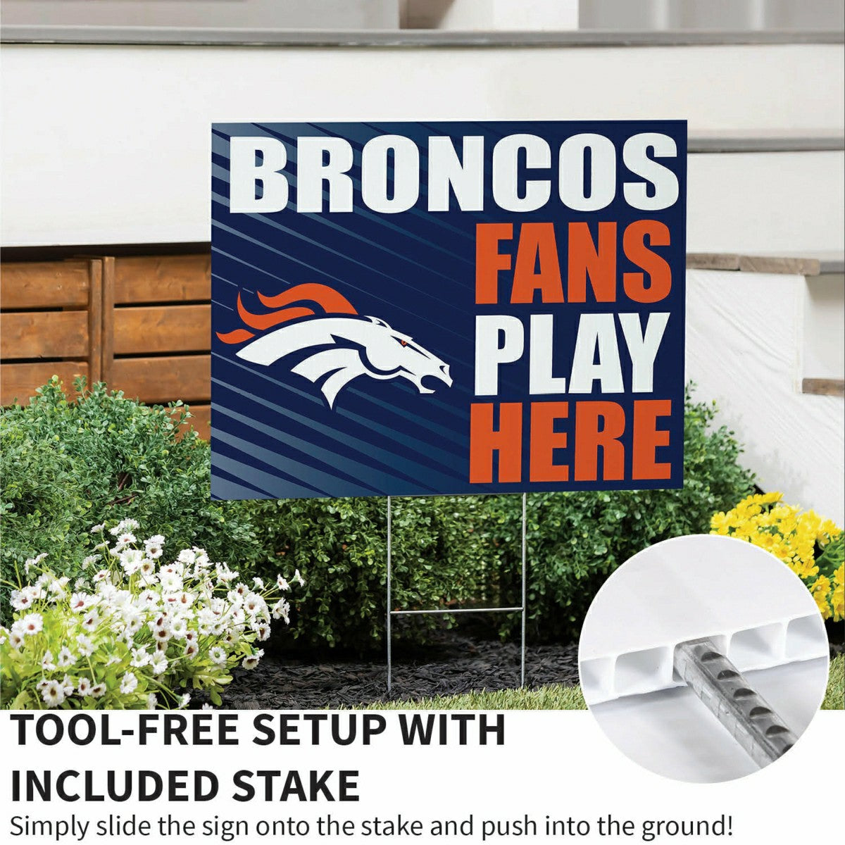 Denver Broncos Coroplast Yard Sign "Fans Play Here" - NFL Home
