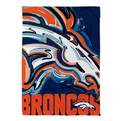 Denver Broncos Justin Patten Logo Suede Garden Flag - NFL