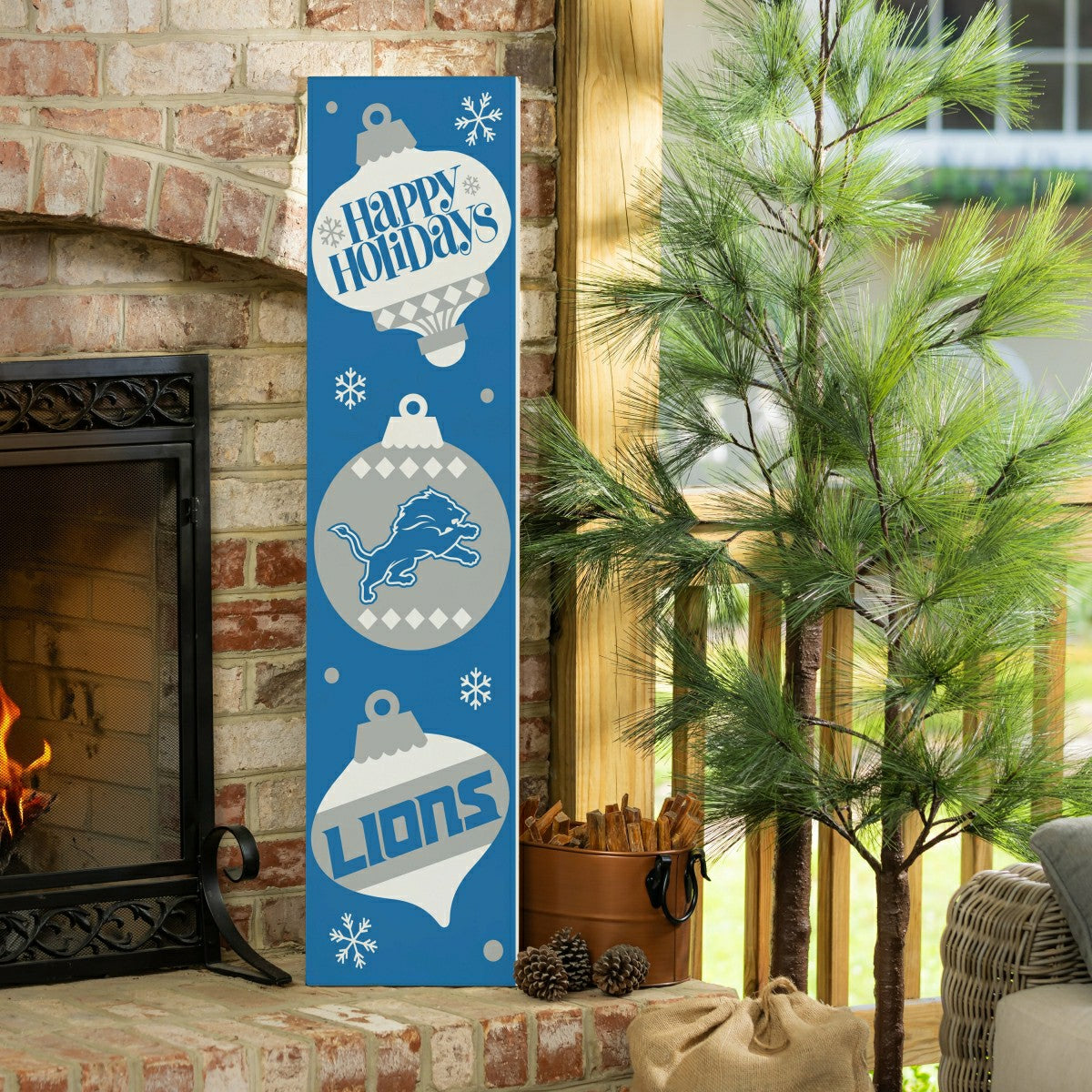 Detroit Lions 47" Double Sided Leaner, Christmas - NFL Home