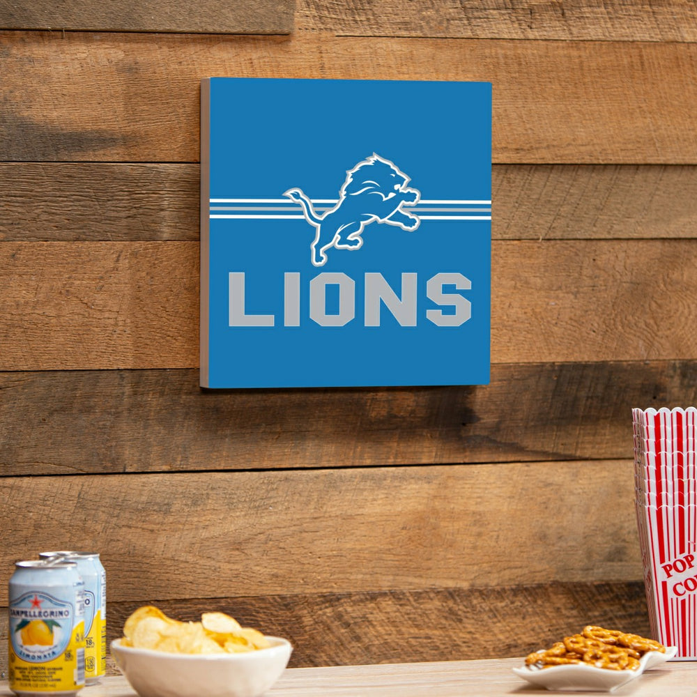 Detroit Lions Wood Wall Sign, 12x12 - NFL Home