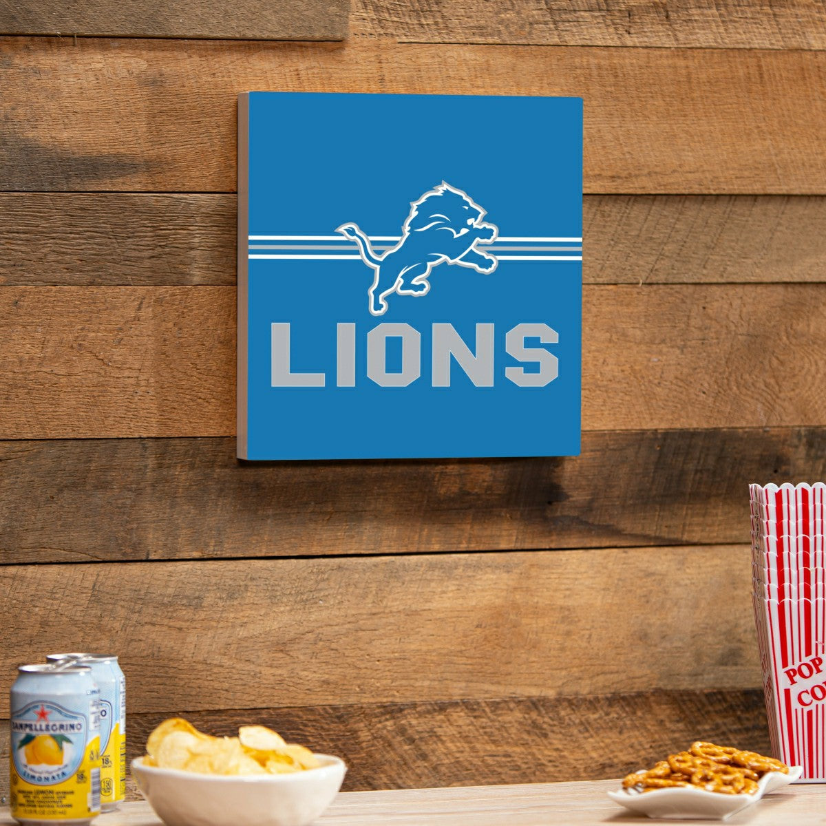Detroit Lions Wood Wall Sign, 12x12 - NFL Home