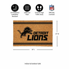 Detroit Lions Large One Color Coir Mat, 36"x24" - NFL