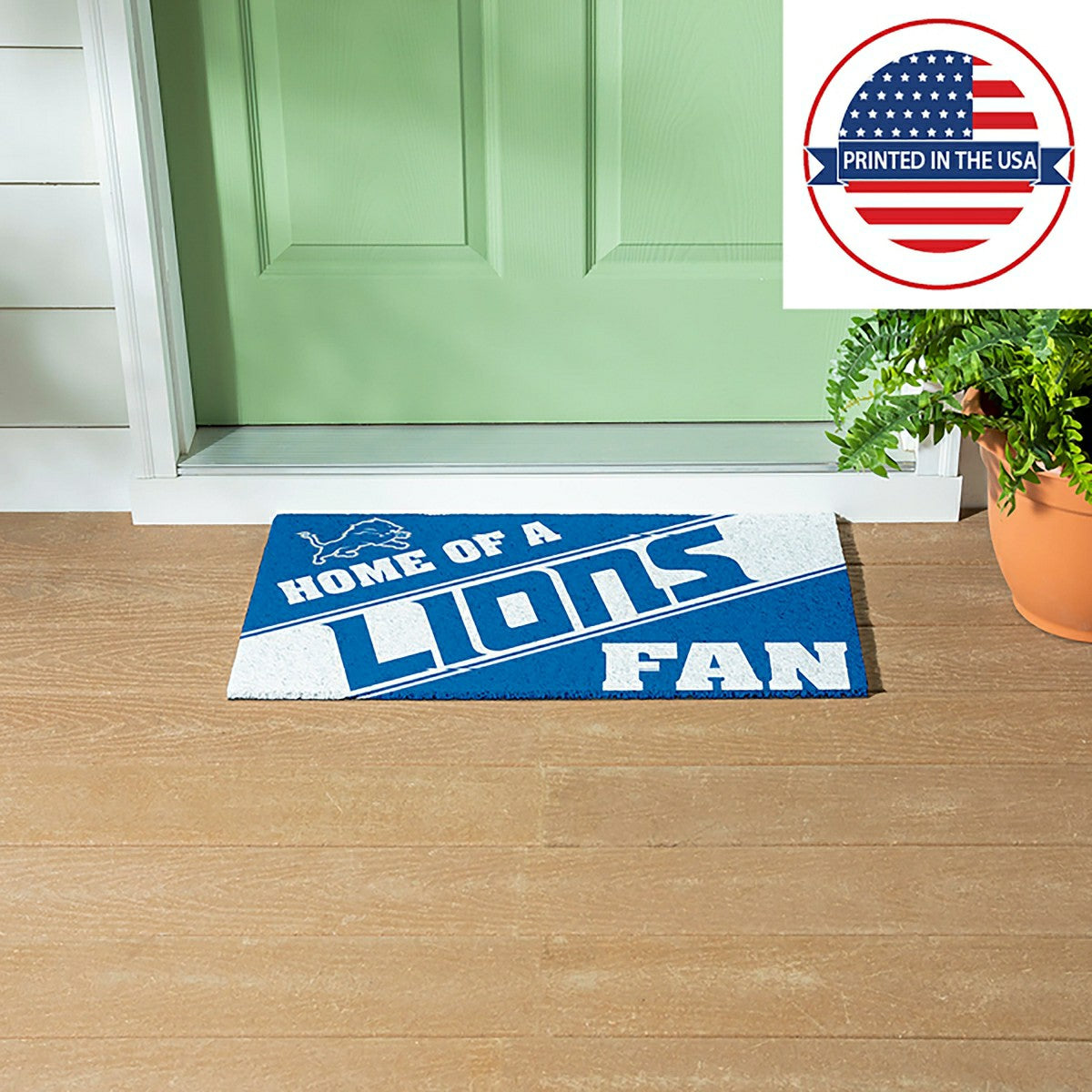 Detroit Lions, PVC Mat COLOR, Home of a Fan - NFL