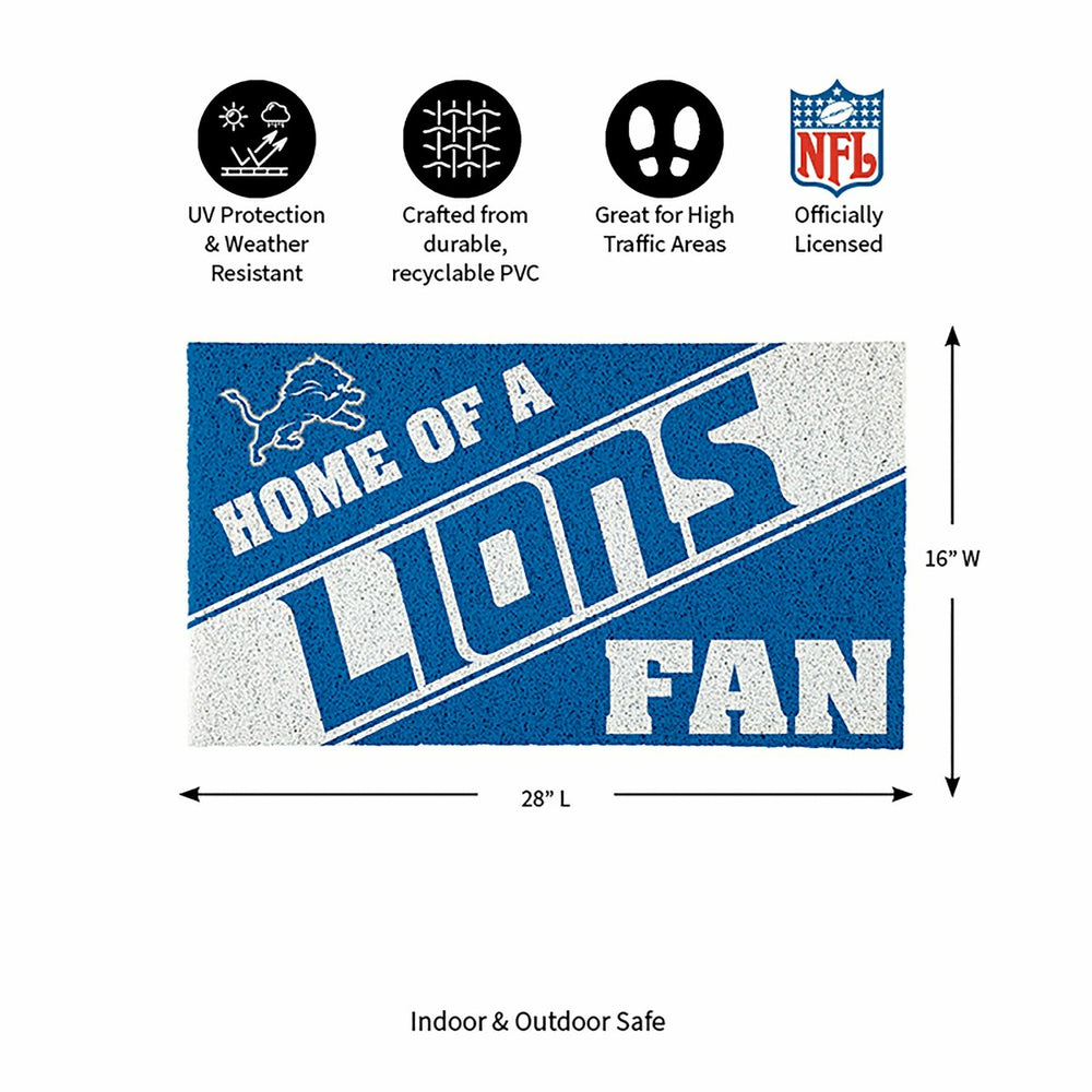 Detroit Lions, PVC Mat COLOR, Home of a Fan - NFL