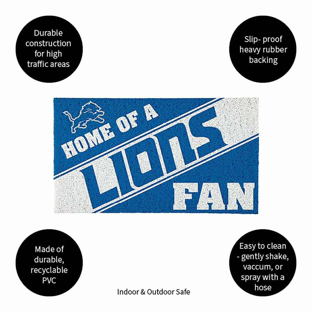 Detroit Lions, PVC Mat COLOR, Home of a Fan - NFL
